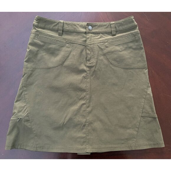 Athleta Take a Hike Casual Travel Skirt Faux Skort in Green Size 8 - Picture 2 of 11